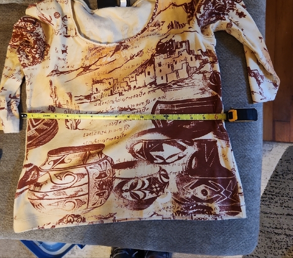 Chico's Beige and Brown Artistic Blouse - Picture 4 of 6